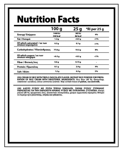 NUTRIYUMMY CREAM OF RICE TRIPLE CHOCOLATE 2KG