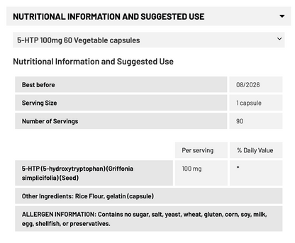 NOW FOODS 5-HTP 100MG