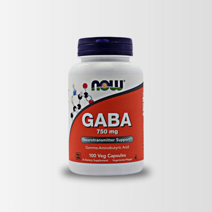 NOW FOOD GABA 750 MG - 100 VEG CAPSULES