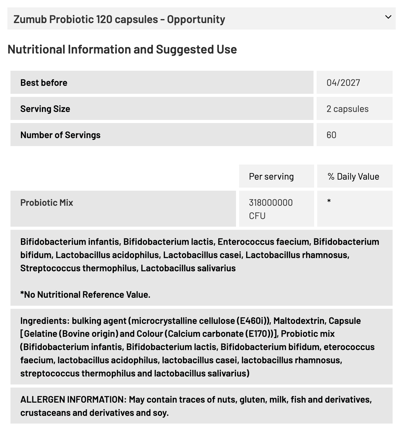 PROBIOTIC ZUMUB